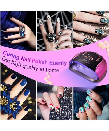 256W UV Gel Nail Lamp with 4 Timer Settings and 57 Lamp Beads - Fast Professional Dryer for Gel Nail Polish with Auto Sensor - Includes 7 Free Gifts - Buy Online on GoSupps.com