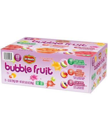 Del Monte BUBBLE FRUIT CUP Snacks, Variety Pack, 12 Pack, 3.5 oz