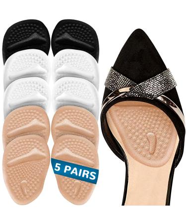 10pcs Metatarsal Pads for Women  Ball of Foot Cushions Beige  Forefoot Pads for Women  Gel Shoe Inserts for Women  High Heel Inserts Reduce Foot Pain  Prevent Blisters and Calluses Suit for All Shoes