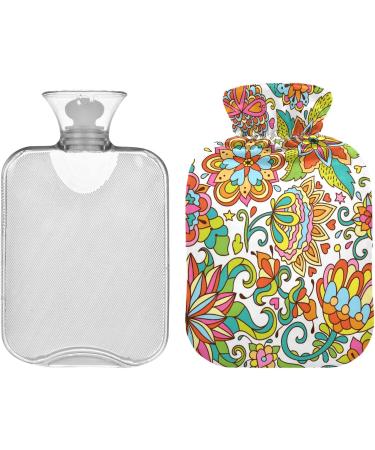 NAANLE Retro Flower Paisley Heat Bottle | 1L Hot Water Bottle for Back Pain Relief & Cold Therapy | Hand & Foot Warmer - Buy Online on GoSupps.com