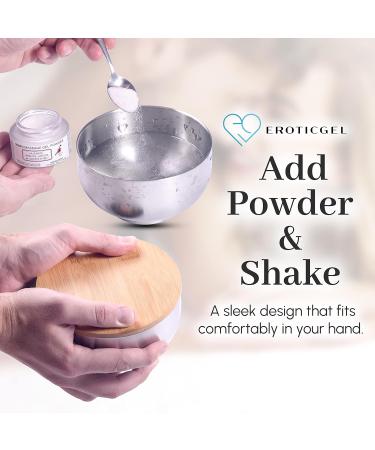 Nuru Massage Gel Shaker Bowl - 500ml Stainless Steel with Bamboo Lid & Air Seal | Easy to Clean | Perfect for Nuru Massage - Buy Online on GoSupps.com