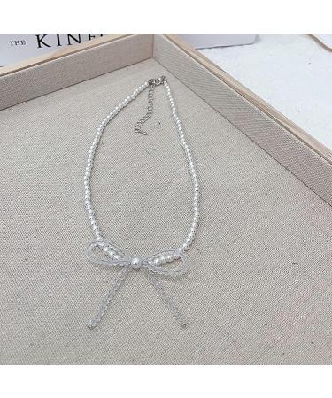 Oralgo Elegant Crystal Loop Pearl Necklace - Delicate Accessory for Daily Wear & Special Occasions in Violet - Buy Online on GoSupps.com