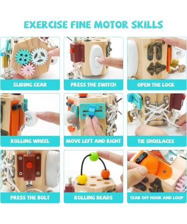 Buy Busy Board Baby Activity Cube | 15-in-1 Fidget and Anti-Stress Toy for Kids 3+ | Montessori Learning Tool | International Shipping Available - Buy Online on GoSupps.com