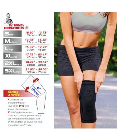 Dr. Bone's Compression Sleeve Knee Support Brace Designed To Alleviate Pain Caused By Joint Pain Arthritis Ligament Injury Meniscus Tear Acl Mcl Tendonitis Pain Relief (Pack 2 Large) L 2 - Buy Online on GoSupps.com