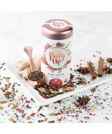 Pinky Up Chai Latte Loose Leaf Tea | Organic Black Tea, 25 Servings, 40-60mg Caffeine, Gluten-Free, 2.5oz Tin - Buy Online on GoSupps.com