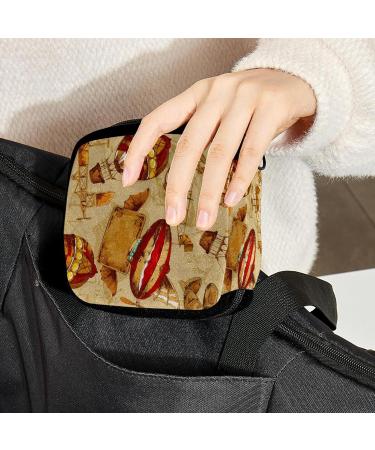 GIAPB Period Bag Sanitary Napkin Storage Bag Pad Holder for Period Makeup Pouch Vintage Airplane Art Color5081 - Buy Online on GoSupps.com