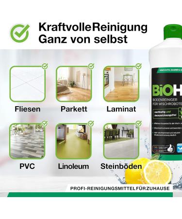 Biohy Floor Cleaner for Wiping Robots - Orange Scent (9 x 1L) | Sustainable Cleaning Concentrate | Foam & Strip-Free | Eco-Friendly 1:200 Concentrate - Buy Online on GoSupps.com