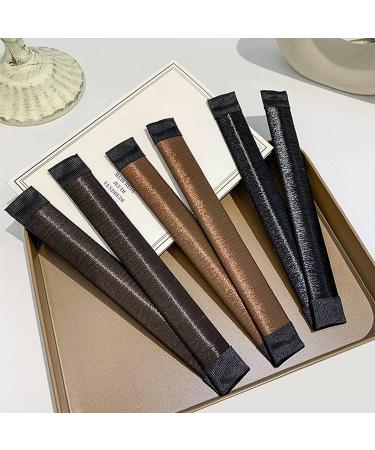 3-Piece Hair Bun Maker Set - Easy Snap Roll Nets for Women & Kids - French Twist Styling Tool - Brown - Buy Online on GoSupps.com