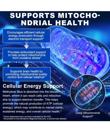 Methylene Blue Drops Methylene Blue Pharmaceutical Grade, 1% Solution Supplement for Humans Brain Health, Focus & Cognitive Support, No Formaldehyde, 60ml (2.02FL.OZ) - Buy Online on GoSupps.com