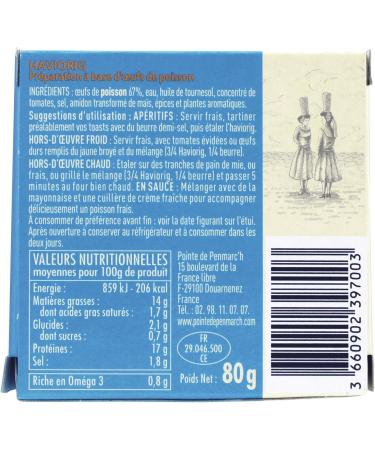 Haviorig with fish eggs Pointe de Penmarc'h the lot of 12 boxes of 80g - Delivery in 2 to 3 working days from Brittany - Buy Online on GoSupps.com