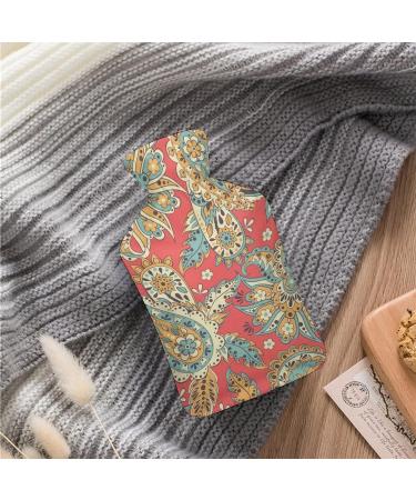 Paisley Pattern Hot Water Bottle - Rubber Bag for Pain Relief Cramps & Cold Therapy - International Shipping Available - Buy Online on GoSupps.com