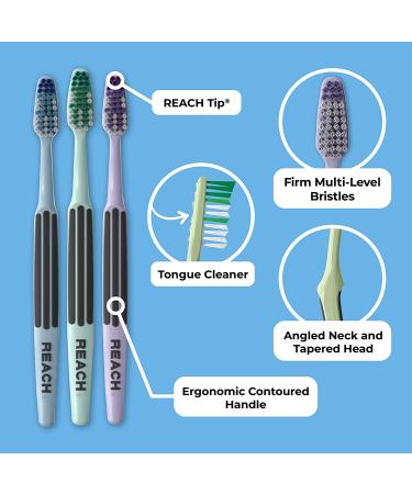 Reach Advanced Design Firm Bristle Toothbrush - 7 Count (Pack of 1) - Buy Online on GoSupps.com