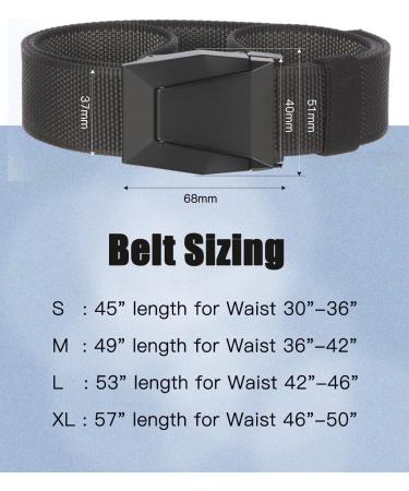 VeoeV Tactical Belt for Men - 1.5 Wide Military Hiking Rigger Belt with Heavy Duty Buckle - S-45, Waist 30-36 - Black/Grey - Buy Online on GoSupps.com
