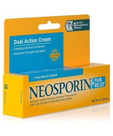 Neosporin + Pain Relief Cream Maximum Strength 1 oz - Fast-Acting Relief - Buy Online on GoSupps.com