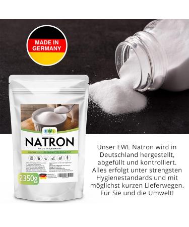 EWL Natural Natron Powder Baking Soda 2350g - High-Purity German Food Quality | Extra XXL Advantage Pack - Buy Online on GoSupps.com
