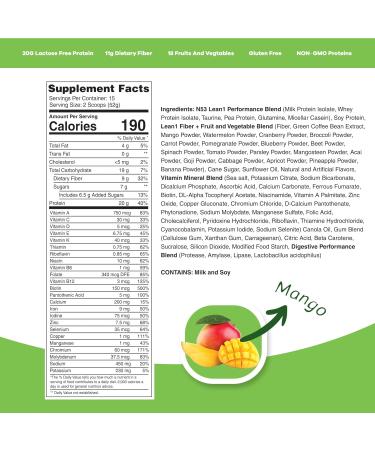 Lean1 Mango Fat Burning Meal Replacement (15 Servings) - Nutrition53 1.72lb - Buy Online on GoSupps.com