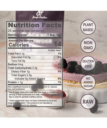 Jungle Powders Freeze Dried BlackBerry Powder 3.5oz - GMO-Free Purple Superfood Extract - Buy Online on GoSupps.com