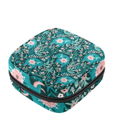 Elephant Green Animal Period Bag Sanitary Napkin Storage Bag Portable Period Bags for Teen Girls Period Small Pouch Pad Bag for Feminine Products Multicoloured 04