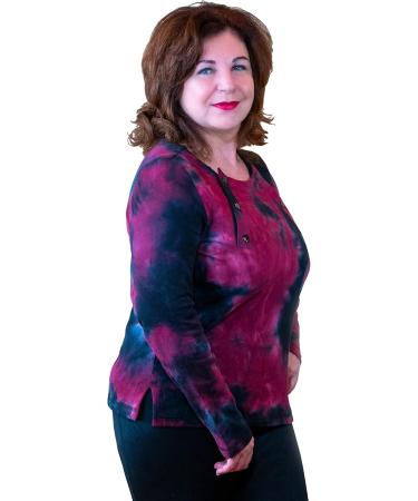 Women's Chemotherapy Shirt for Dialysis & PICC Line Access | Infusion Clothing | Small Black & Fuchsia - Buy Online on GoSupps.com