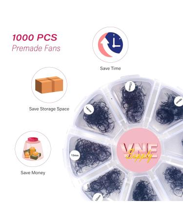 Combo 3 Pack of 1000 Premade Mixed Length Volume Lash Extensions - Customizable Mega Eyelash Fans for Ultimate Beauty - Buy Online on GoSupps.com