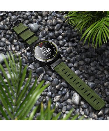 CUZOW 26mm Nylon Watch Band Replacement for Garmin Fenix 5X/5X Plus, Fenix 6X/6X Pro, Fenix 7X, Fenix 3/3 HR, and Descent - Army Green M - Buy Online on GoSupps.com