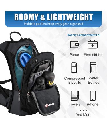 MIRACOL Hydration Backpack with 2L Water Bladder Insulated Water Backpack Perfect Pack for Running Hiking Cycling Camping Charcoal Grey - Buy Online on GoSupps.com