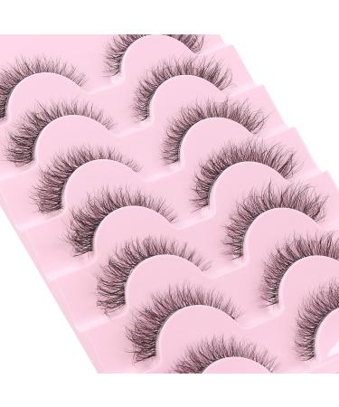 Glowing Win Cat Eye False Eyelashes - 7 Pairs of Naturally Fluffy Mink Lashes | Reusable Clear Band Fluffy Fake Lashes - Buy Online on GoSupps.com