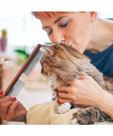 Scalp Comb for Dandruff Removal Stainless Steel Dandruff Removal Comb Dog Flea Comb | Lice Brush Comb with Wood Handle Fine Tooth Dandruff Remover for Home Shops - Buy Online on GoSupps.com