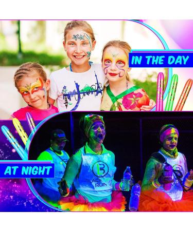 Glow in the Dark Face Paint Crayons - 24 Pcs UV Body Paint Sticks for Halloween and Mardi Gras Parties - Buy Online on GoSupps.com