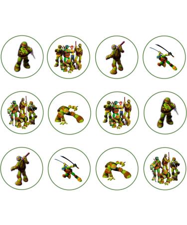 Ninja Turtle Cupcake Toppers PRECUT Optional #2 Edible Ninja Turtle Cake Topper Ninja Turtles Birthday Decorations Ninja Turtle Cake Toppers Ninja Cake Decorations Ninja Turtle Party (PRECUT 12) 12 PRECUT - Buy Online on GoSupps.com