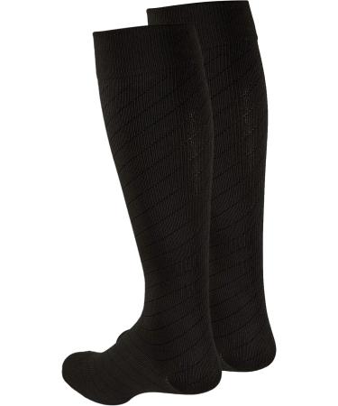Truform Travel Compression Socks for Men & Women | 15-20 mmHg Knee High Over Calf - Brown X-Large (3-Pack) - Ideal for Travel & Relief - Buy Online on GoSupps.com