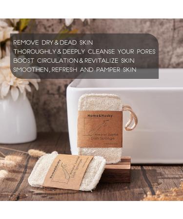 6-Pack Natural Loofah Body Scrubber for Shower and Dishes - Exfoliating Bath Sponge Set - Buy Online on GoSupps.com