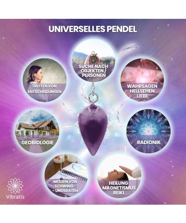Amethyst Pendulum for Radiesthesia & Fortune Telling | Calm Concentration & Creativity Stone - Buy Internationally - Buy Online on GoSupps.com