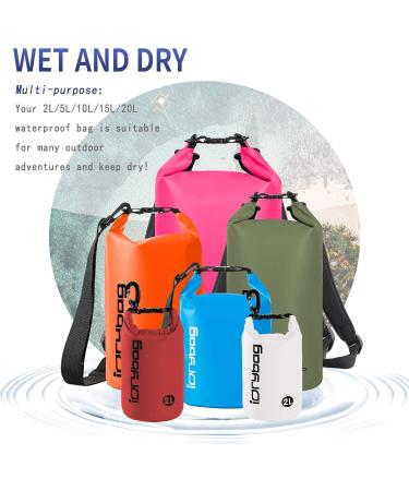 IDRYBAG Waterproof Backpack Dry Bag 5L - Orange | For Women Men | Ideal for Kayaking, Boating, Hiking | Waterproof Floating Bag - Buy Online on GoSupps.com