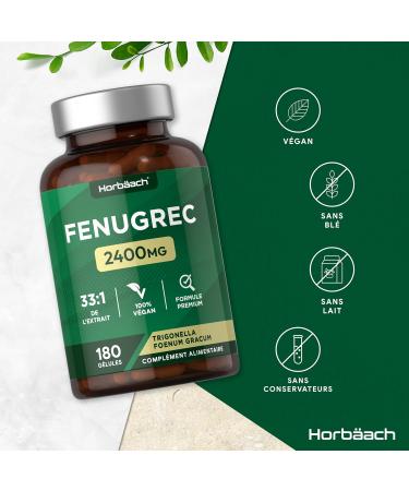 Fenugreek Capsule 2400mg | Fenugreek Seed Extract | 180 Capsules | by Horbaach - Buy Online on GoSupps.com