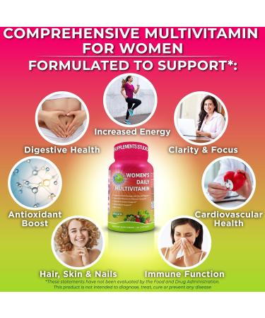 Antioxidant & Immunity Support Bundle - Liposomal Vitamin C 1500mg with Organic Acerola Cherry & Camu Camu + Women's Daily Multivitamin with Iron Superfoods Probiotics & Enzymes Vegan Non-GMO - Buy Online on GoSupps.com