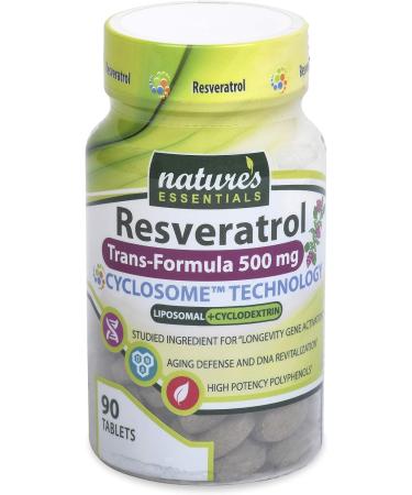 NATURE'S ESSENTIALS Liposomal Resveratrol 500mg | Full-Spectrum Trans-Resveratrol | Maximum Absorption | 3 Month Supply | Non-GMO | Gluten-Free | Vegetarian | Lab Certified | USA - Buy Online on GoSupps.com
