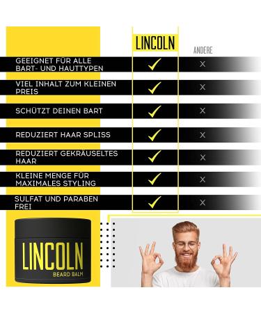 Lincoln Nourishing Beard Balm - Premium Beard Care for Men | 100ml | Smooth Non-Greasy Formula with High-Quality Oils - Buy Online on GoSupps.com