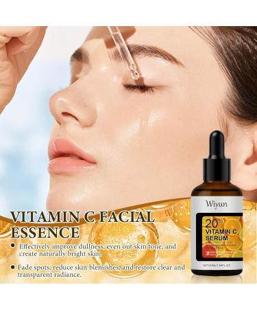 Ourdort Vitamin C facial serum 50 ml vitamin C serum antioxidant shine serum with hyaluronic acid vitamin E antiimperfections antiwrinkle eye contour illuminated smooth - Buy Online on GoSupps.com