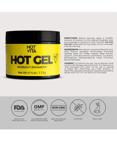 Hot Vita Hot Gel 4 oz: Sweat Cream Workout Enhancer & Belly Slimming Gel - Buy Online on GoSupps.com
