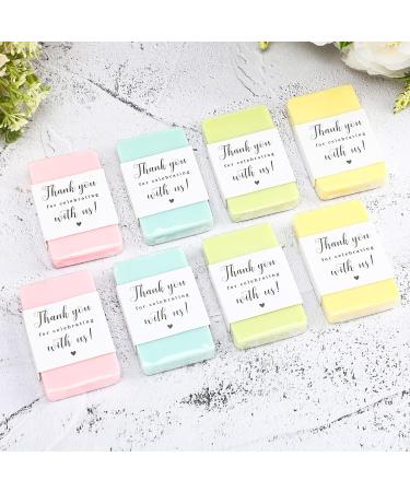 60 Mini Soap Favors Gift Set - Small Scented Bars for Hands & Body - Moisturizing Bath Soaps in Organza Bags for Baby Shower, Bridal Shower, Wedding, Birthday Party - Buy Online on GoSupps.com