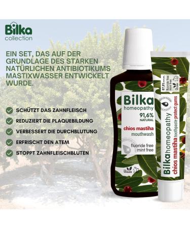 Bilka Chios Mastiha Set - Natural Toothpaste & Mouthwash | Fluoride & Menthol Free Dental Care | Plaque Reduction 75ml + 250ml - Buy Online on GoSupps.com
