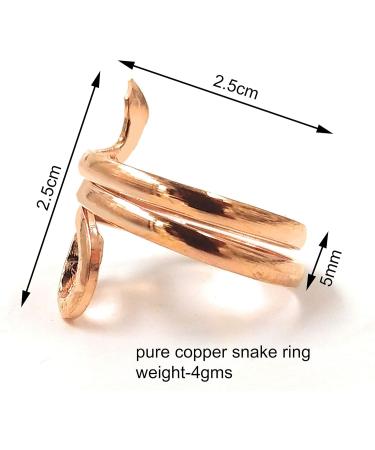 Buy Pure Copper Adjustable Snake Shape Ring for Women - Stunning Indian Jewelry - Buy Online on GoSupps.com