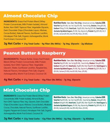 Atlas Mind + Body Keto Protein Bar - Ultimate Variety - Low Carb, High Fiber, Organic Ashwagandha - 10 Count (Pack of 2) - Buy Online on GoSupps.com