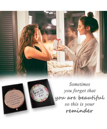 Personalized Rose Gold Compact Mirror - Inspirational Birthday Gifts for Women | Ideal Christmas Gift for Female Friends - Buy Online on GoSupps.com