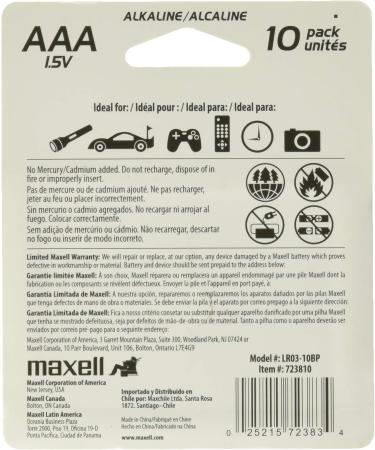 Maxell AAA Alkaline Battery 10-Pack | Long Lasting Reliable & High Compatibility - International Shipping - Buy Online on GoSupps.com