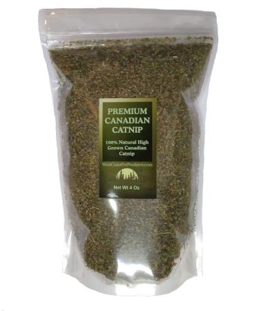 West Coast Pet Products Catnip - Coarse and Fine Cut Premium Grade Canadian Catnip - Cat Nip Treat 4 Oz Coarse