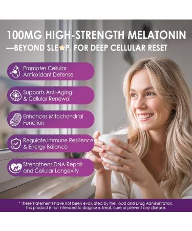 Melatonin 100mg for Antioxidant & Cognitive Health Ultra High Dose Melatonin with CoQ10 Turmeric Trans-Resveratrol Vitamin B12 C E for Brain Anti-Aging Cellular Repair and Energy 75 Softgels 75 Count (Pack of 1) - Buy Online on GoSupps.com