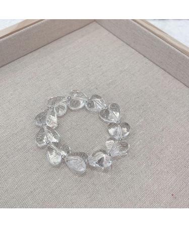 Southjieling Adjustable Acrylic Heart-Bone Chain | Personalized Pearl Jewelry & Petite Heart Necklace/Bracelet for Girls - Trendy Transparent Design - Buy Online on GoSupps.com