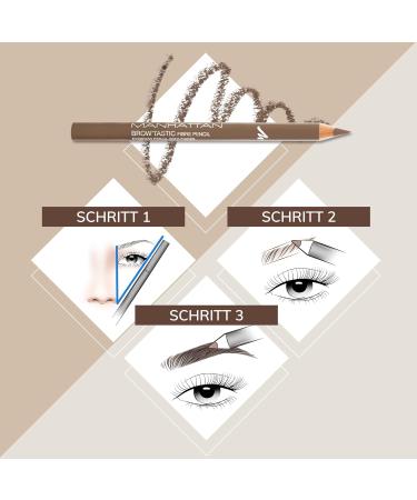 Manhattan BrowTastic Eyebrow Pencil - Light Brown 001 | Define & Fill with Fiber-rich Formula - 1.1g - Buy Online on GoSupps.com